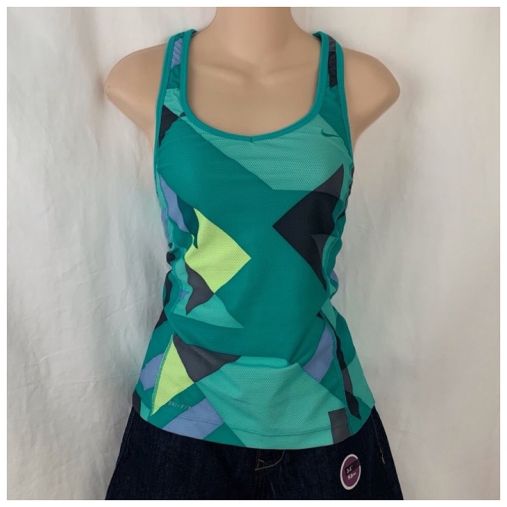 NIKE SPORT Geometric Dri-Fit RacerBack Tank Top Size Small